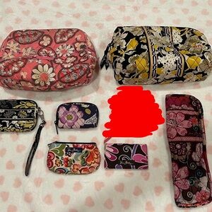 Vera Bradley 7 pc Lot of floral wallets, bags and cases